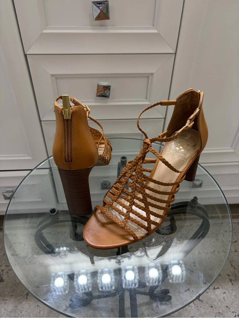 Vince Camuto Ariah Braided Tan Gladiator Sandals